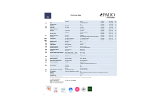 Palio Core Technical Data Sheet image